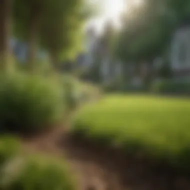 A lush green lawn showcasing various seeding techniques