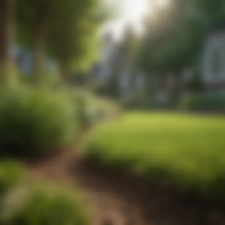 A lush green lawn showcasing various seeding techniques