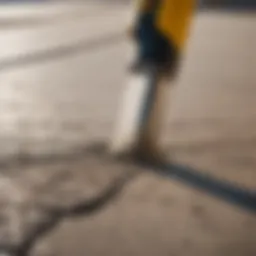 Repairing concrete cracks with specialized tools