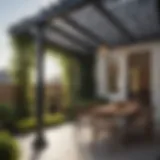 A beautifully designed pergola seamlessly attached to a modern home.