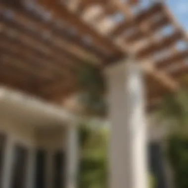 Materials Selection for a Robust Pergola Close-up of pergola materials showcasing wood and metal options.