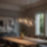 Elegant pendant lights above a modern dining table