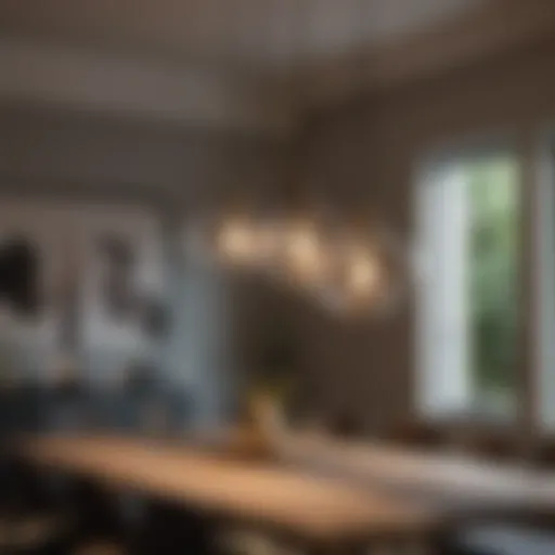 Elegant pendant lights above a modern dining table