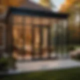 Elegant porch design with glass walls