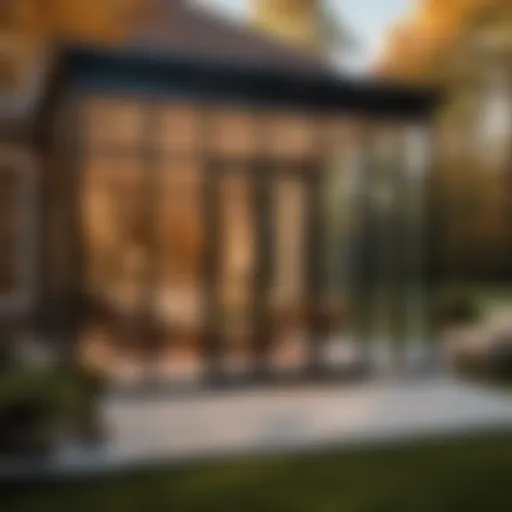 Elegant porch design with glass walls