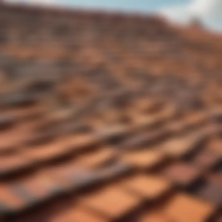 Roof shingles undergoing painting process