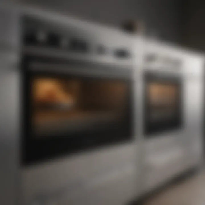 Various styles of modern ovens displayed together