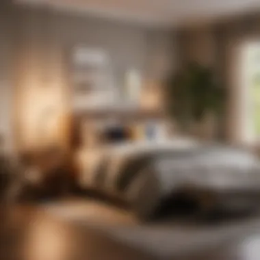 Different light bulb colors in a cozy bedroom setting