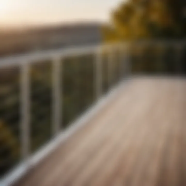 Close-up of wire balustrade installation on a deck