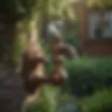 Elegant vintage spigot in a lush garden setting