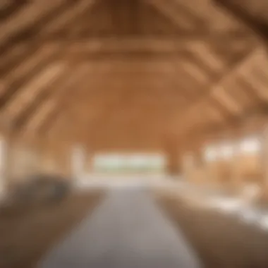 Close-up shot of sustainable materials used in constructing a modern DIY barn