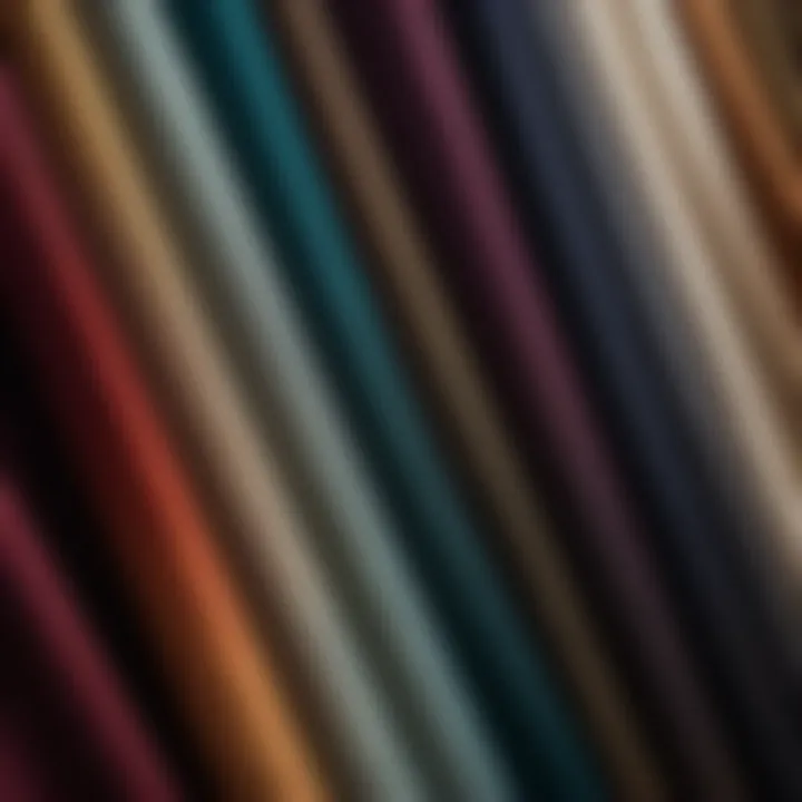Elegant fabric swatches in rich hues