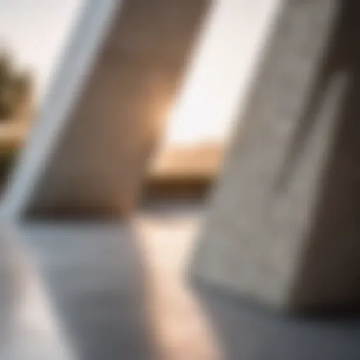 Abstract geometric cement sculpture