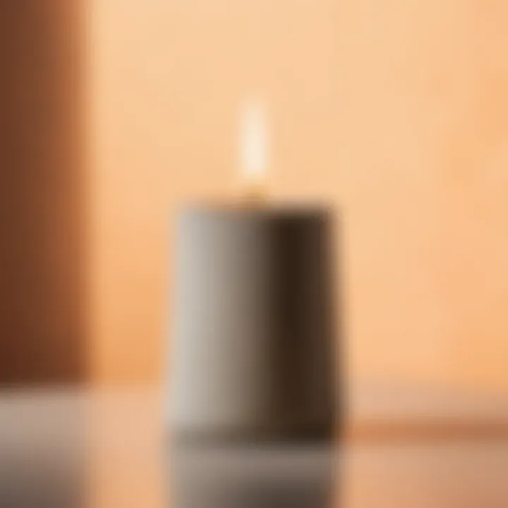 Minimalist cement candle holder with elegant design