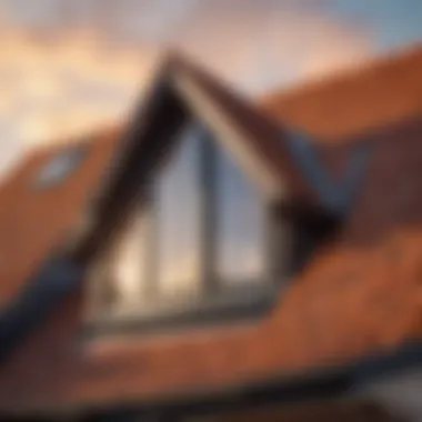 Finished dormer roof integrated into a building