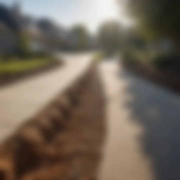 Erosion prevention techniques in a driveway swale setting