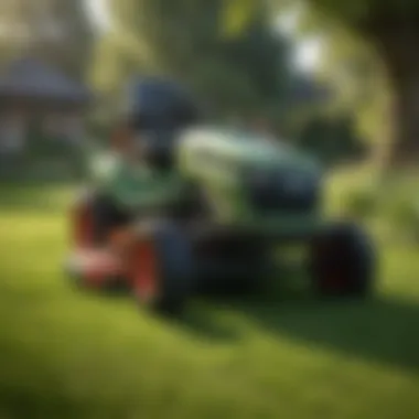 Eco-Friendly Lawn Care Practices A lush green lawn maintained by small lightweight mowers