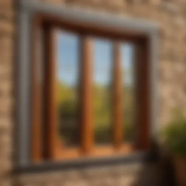 Sustainable All-Wood Windows in Home Close-up of eco-friendly all-wood window installation