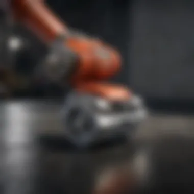 Mechanical tool used for paint stripping on concrete