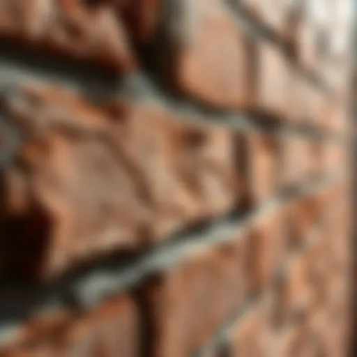Close-up of a brick surface showing dirt and grime buildup