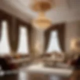 Exquisite double crown moulding in a luxurious living room setting