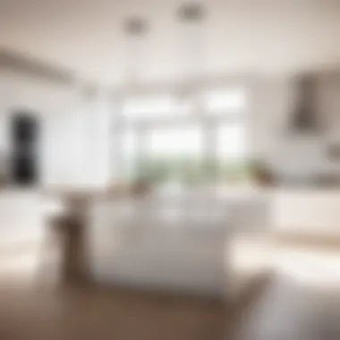 Minimalist White Kitchen Island Design