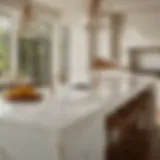 Ethereal White Marble Countertops in Kitchen