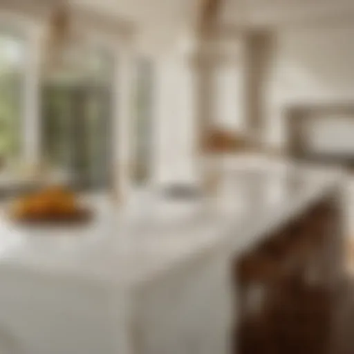 Ethereal White Marble Countertops in Kitchen