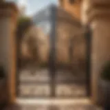 Exquisite wrought iron gate detailing