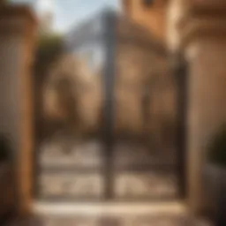 Exquisite wrought iron gate detailing