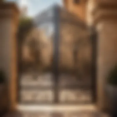 Exquisite wrought iron gate detailing