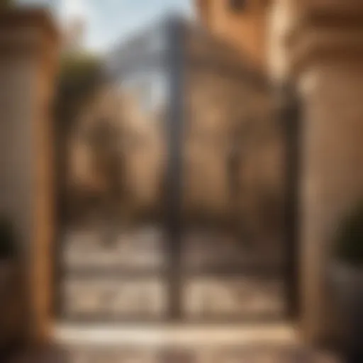 Exquisite wrought iron gate detailing