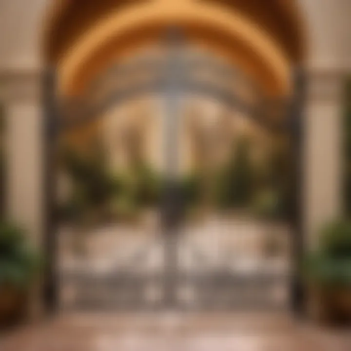 20-foot wrought iron gate in regal setting