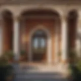 Elegant architectural details of house exterior