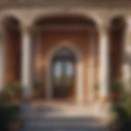 Elegant architectural details of house exterior
