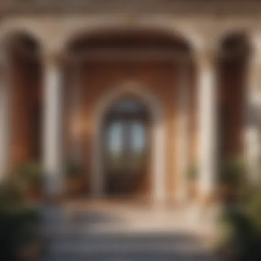 Elegant architectural details of house exterior