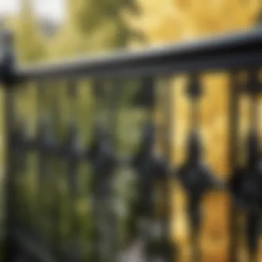 Durable Craftsmanship Close-up of black metal railing showcasing durability