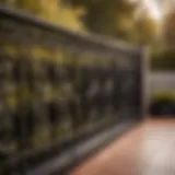 Sleek black metal railing with intricate design