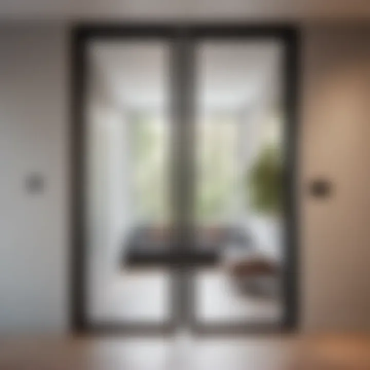 Glass door with minimalistic design