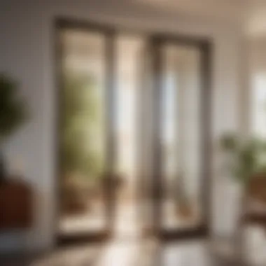 Glass door with natural light flooding in