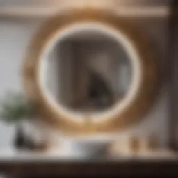 Elegant custom cut mirror on wall