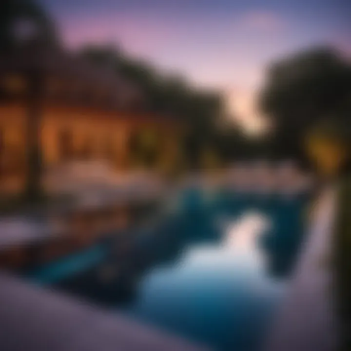 Elegant inground pool design at dusk