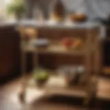 Elegant Kitchen Cart with Marble Top