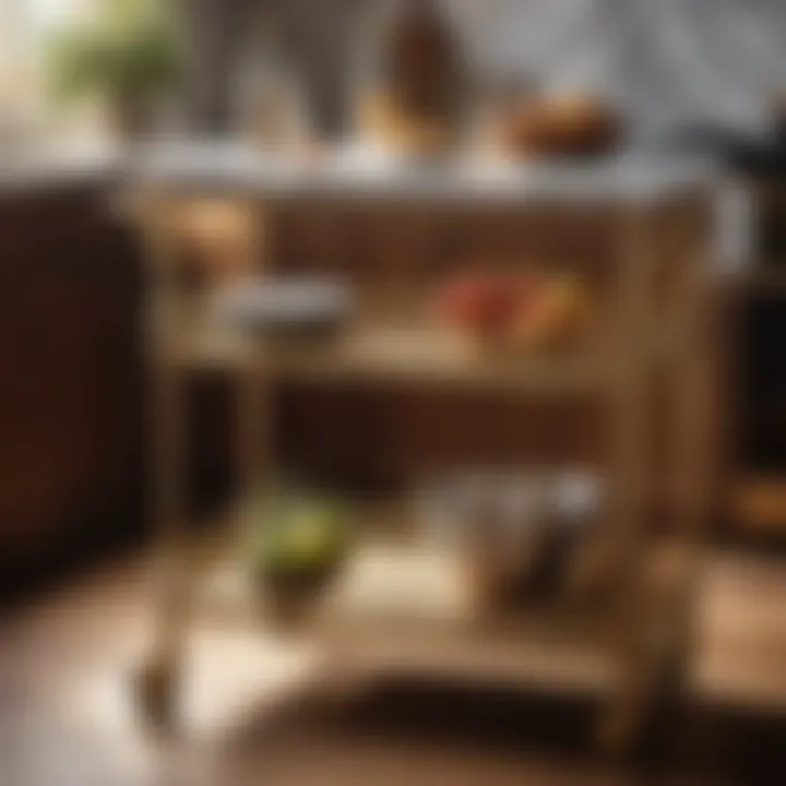 Elegant Kitchen Cart with Marble Top