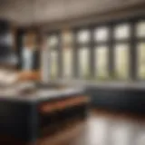 Elegant kitchen with tinted windows