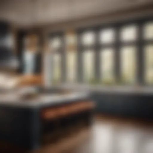 Elegant kitchen with tinted windows