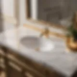 Elegant marble bathroom vanity top