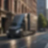 Elegant Moving Truck in Urban Setting