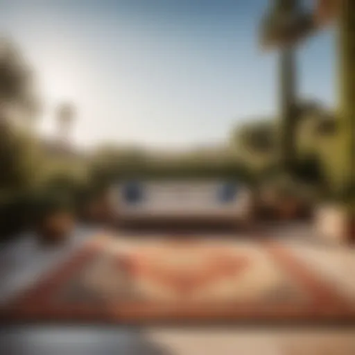 Elegant outdoor carpet design in a luxurious setting