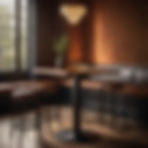 Elegant pub table design with minimalist aesthetic